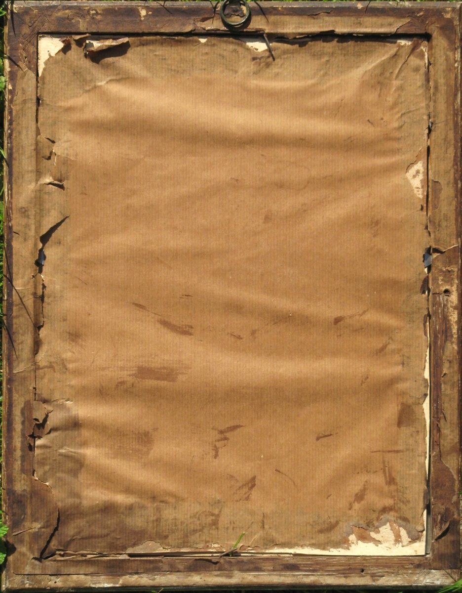 J.g. Wille : Eighteenth Print "the Rest Of The Virgin" Golden Frame-photo-1