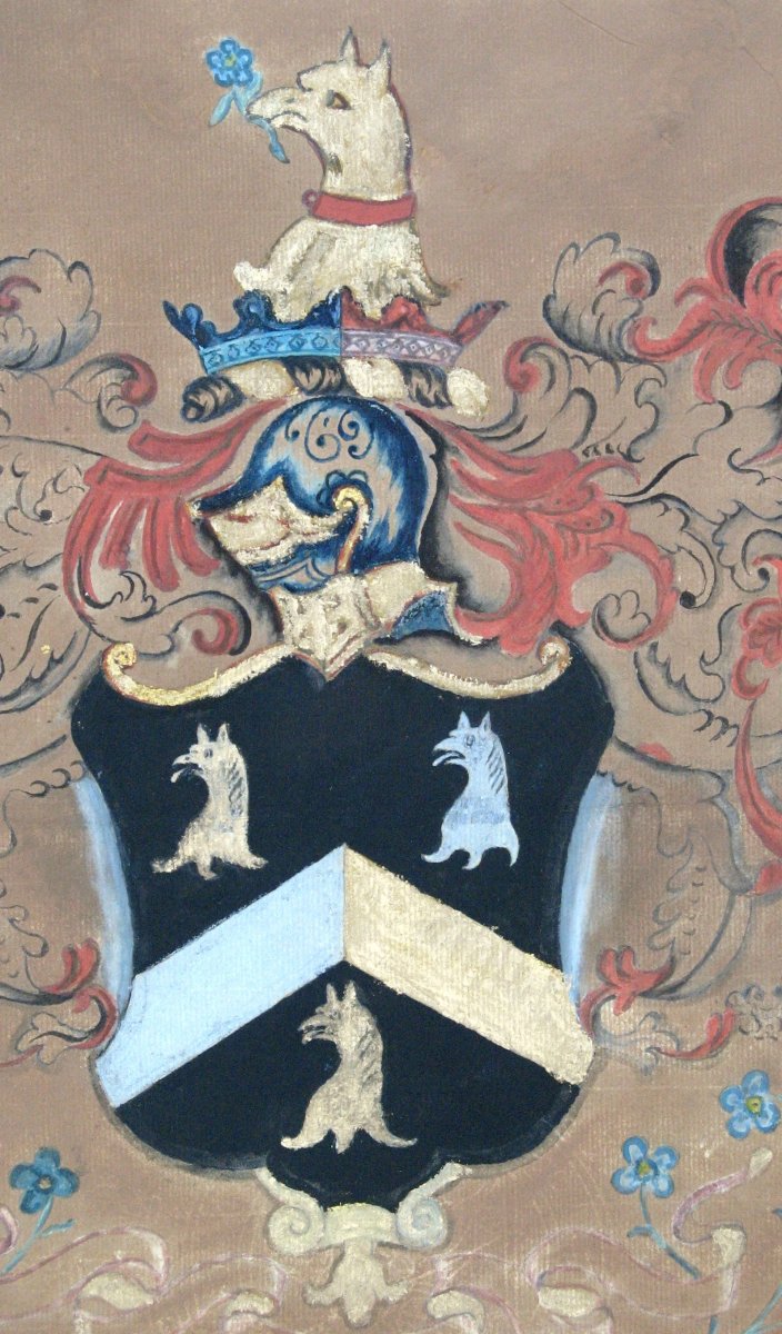 English Lighting XVIIIth : "coat Of Arms Of The Dukes Of Bourne"-photo-3
