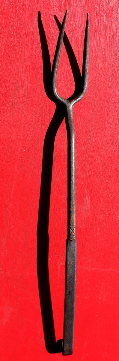 "large Wrought Iron Pot Fork"-photo-3