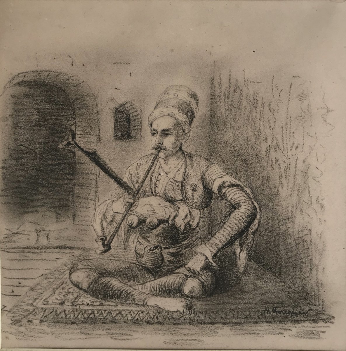 Achille Fouquier (1817-1895?) 13 : "turkihs Smoke La Pipe"