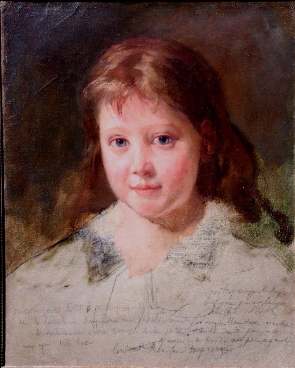 French School Circa 1820 : "corrected Portrait Of A Young Boy"-photo-2