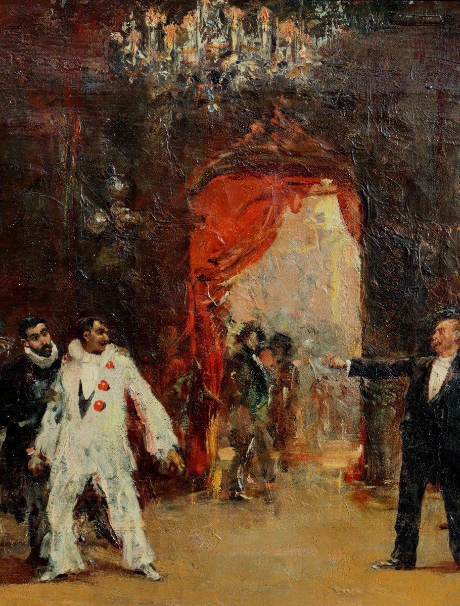 Belle Epoque Painting : "a Fight At The Masked Ball"-photo-4