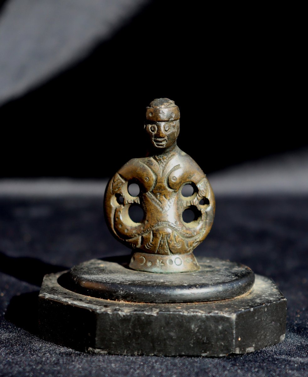 RENAISSANCE : "PETIT BRONZE PERSONNAGE SOCLE"