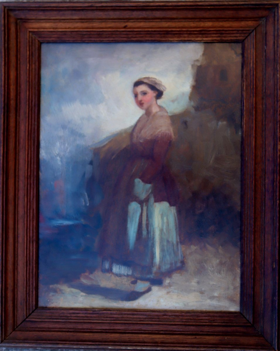ECOLE FRANCAISE CIRCA 1850/60 : "JEUNE FILLE"