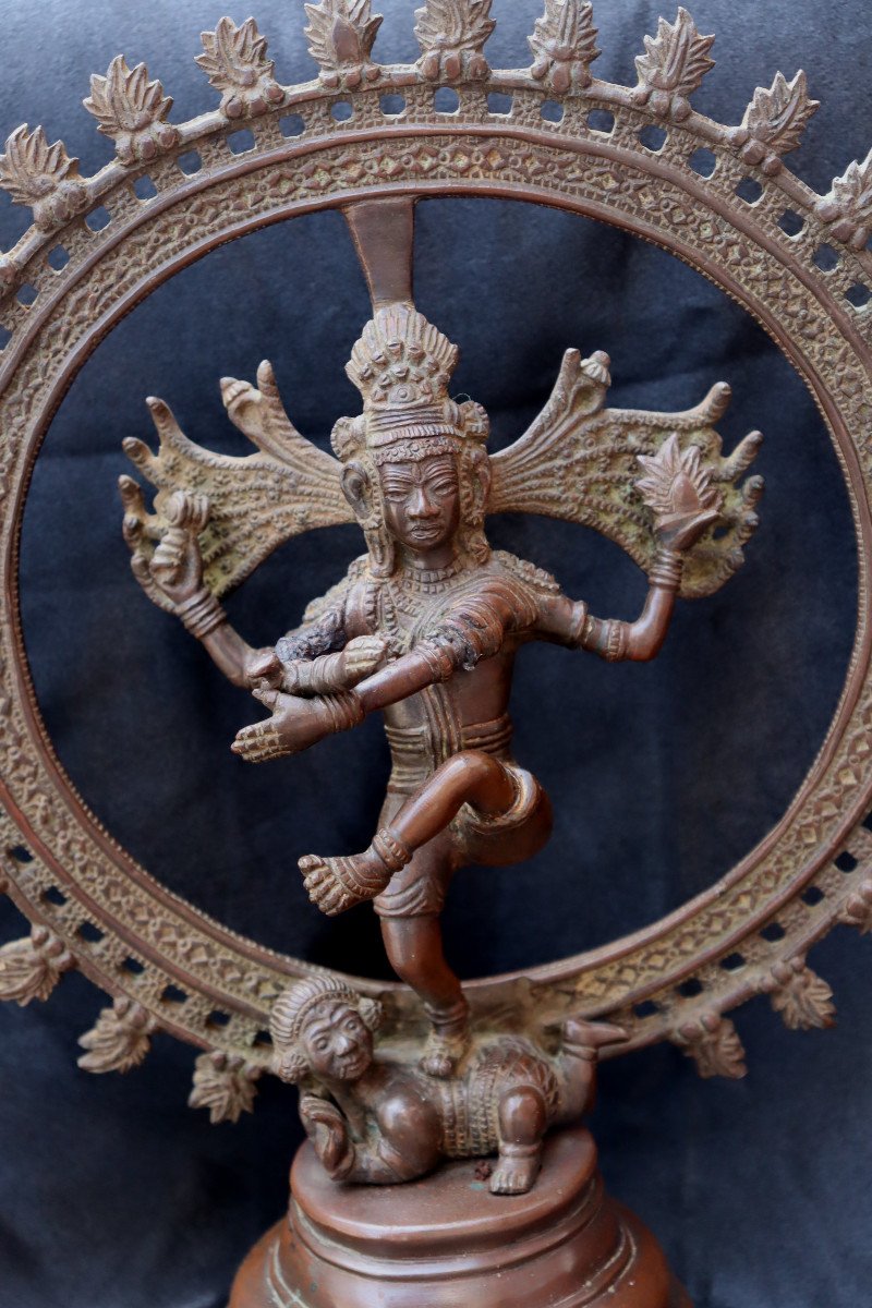 INDE XIXe : BRONZE "SHIVA NATARAJA"-photo-2