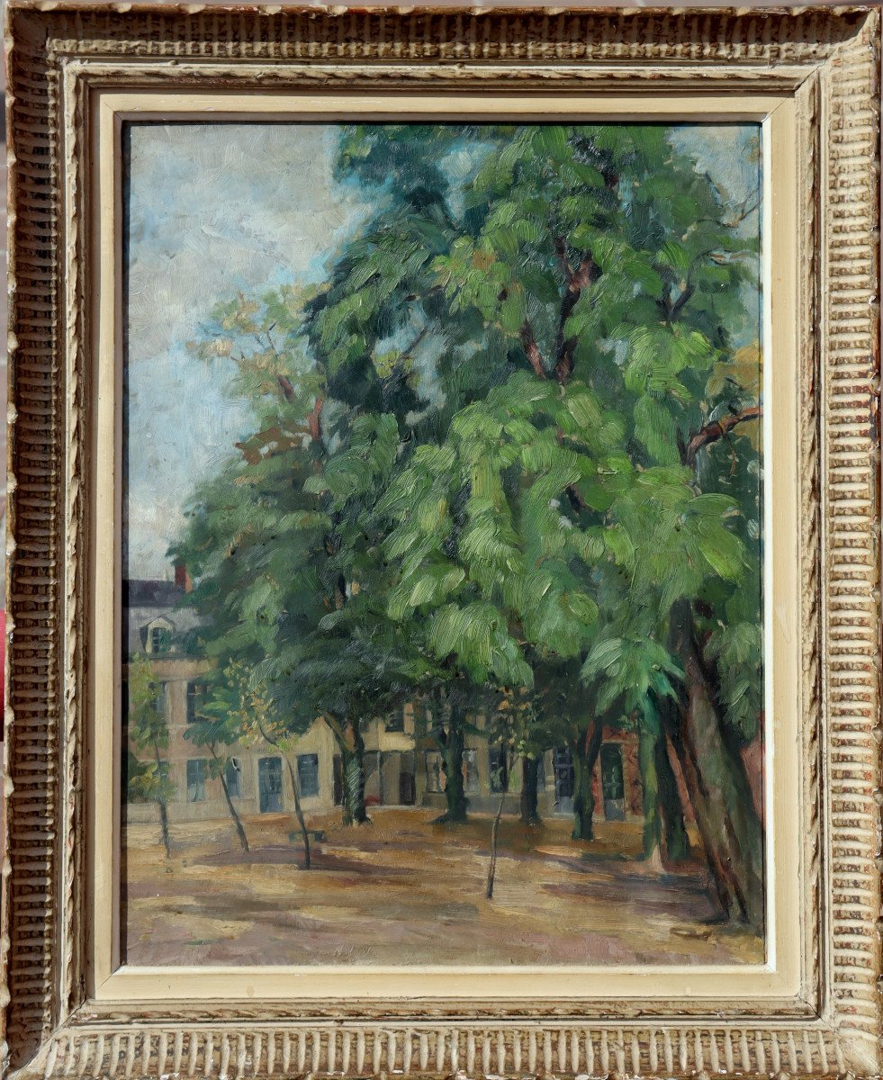 J. Foucry (?) : "the Place Aux Maroniers"
