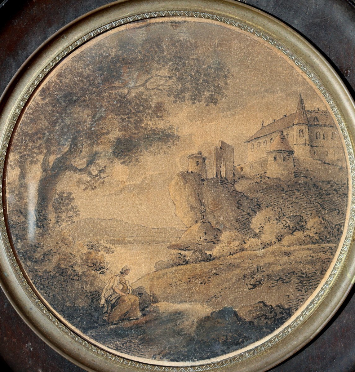 Neo-classical French School End Of The 18th Century : "animated Landscape"-photo-2