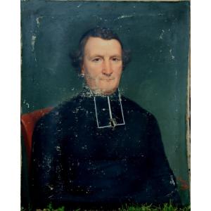 Eugene Lacroix : "portrait Of A Prelate To Be Restored 1848"