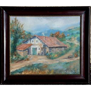 LARRAÑAGA : "REPOS DEVANT LA FERME BASQUE"