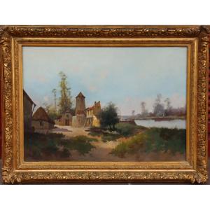Leon Dupuy (galien-laloue ): "the Oise River At Saint-leu-d'esserent"