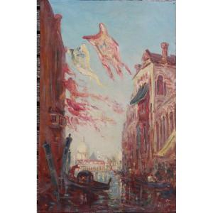 Felix Ziem (attributed To) : “canal Pavoise In Venice”