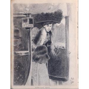Lucien Lavedan : “sketchbook Of Drawings And Watercolors, 1911”