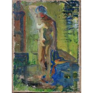 ECOLE FRANCAISE CIRCA 1920 : « NU DANS L’ATELIER »