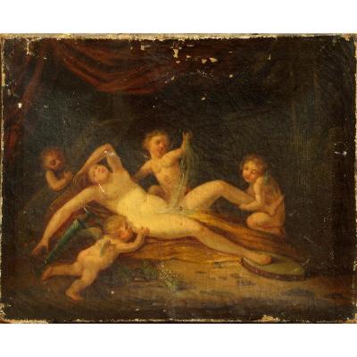 Bacchante Ivre Taquinee By Putti