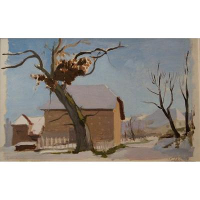 Gustave Patriarche : "saint-jean d'Avelanne In Winter"