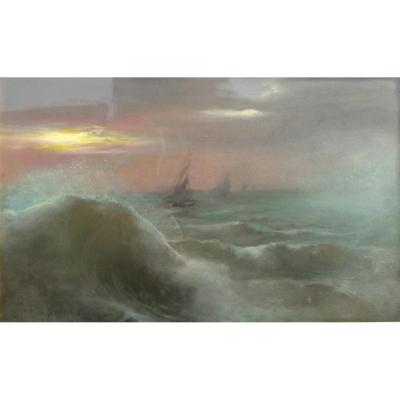 Gaston Noury : "the Wave And The Sailboat"