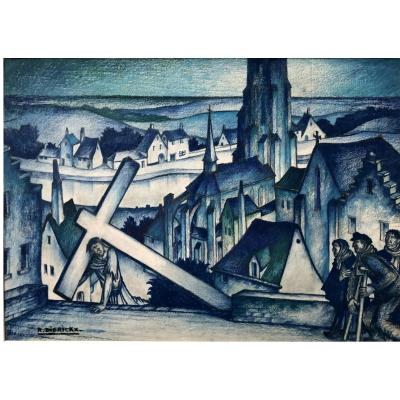 RAYMOND DIERICKX : "CHEMIN DE CROIX BLEU"