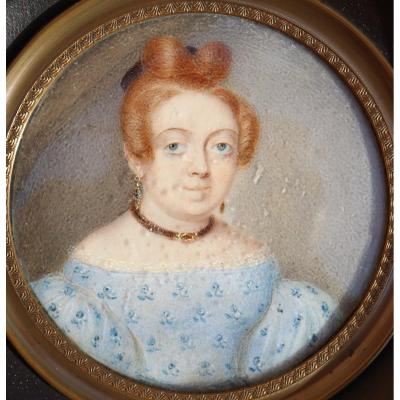 Miniature Louis-philippe : "young Woman With Jewelery"