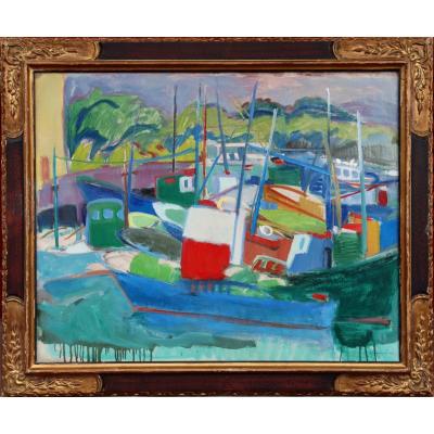 Giselle Ferrandier : "trawlers In The Port / Landscape"