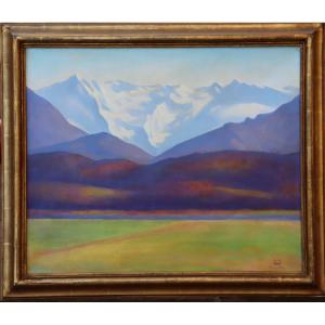 Albert Felix Schmitt : "landscape Of The Pyrenees"