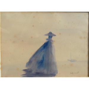 Nelly Meret : Watercolor  "the Rest Of The Ship"