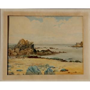 Henriette Let : "beach With Rocks" 1902