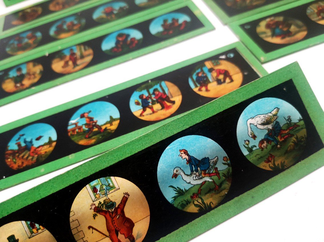ENSEMBLE DE 12 PLAQUES POUR LANTERNE MAGIQUE-photo-2