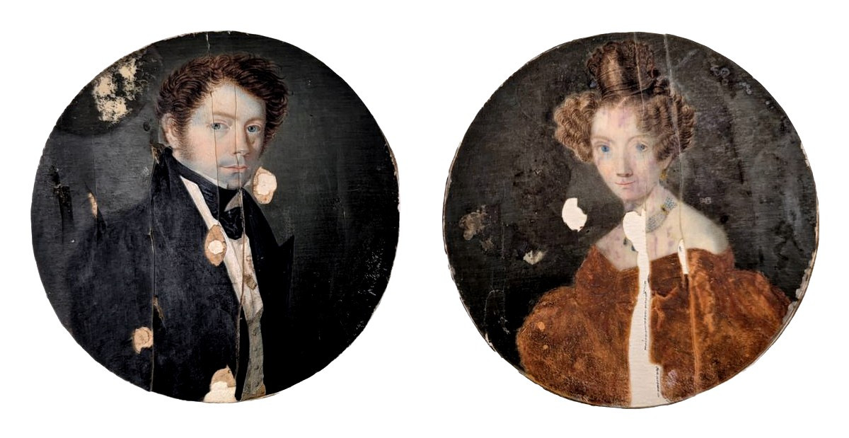 PORTRAITS EN MÉDAILLON D'UN SAVANT DISTINGUÉ & DE SON ÉPOUSE