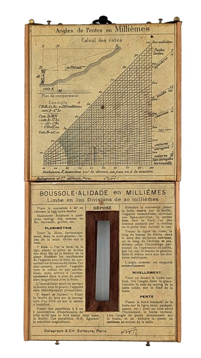 BOUSSOLE ALIDADE EN MILLIÈMES DU GÉNÉRAL PEIGNÉ-photo-2