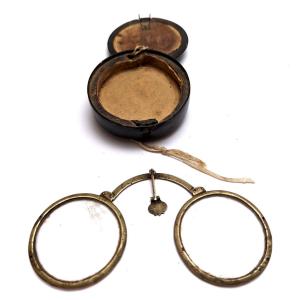 Chinese Folding Spectacles With Their Wooden Case
