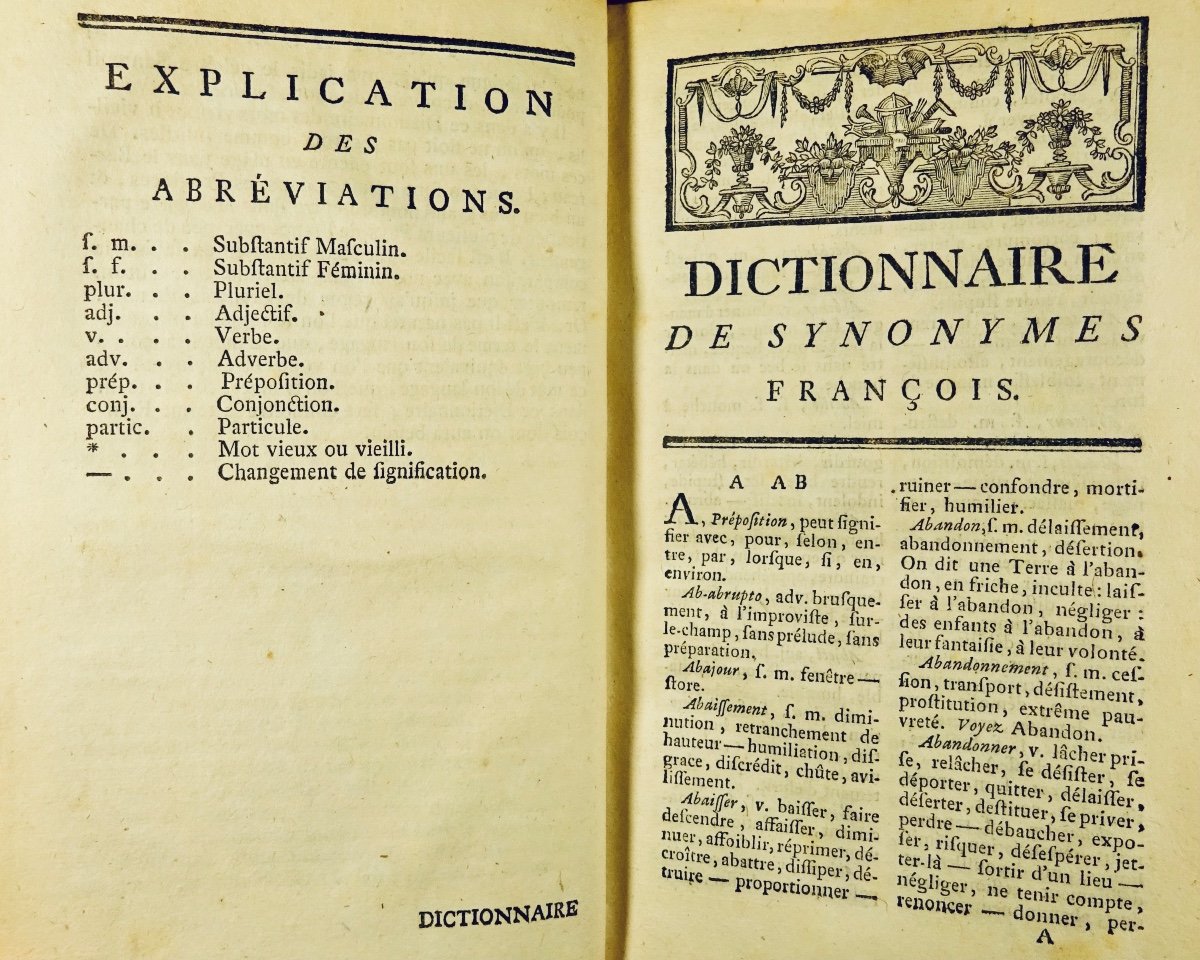 Givoy (timothée De) - French Dictionary Of Synonyms. Paris, Chez Saillant, 1768.-photo-1