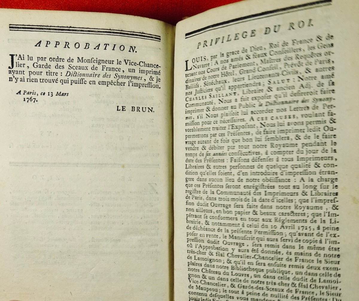 Givoy (timothée De) - French Dictionary Of Synonyms. Paris, Chez Saillant, 1768.-photo-5