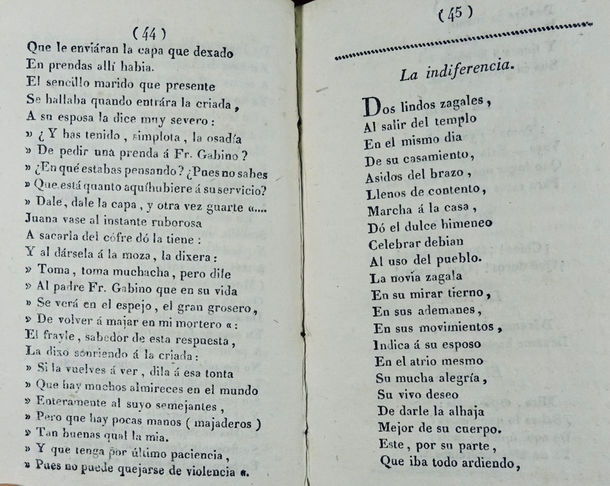 Hermenegildo De Las Torres (don Tomas) - Cuentos On Verso Castellano. Madrid, Se, 1821.-photo-3