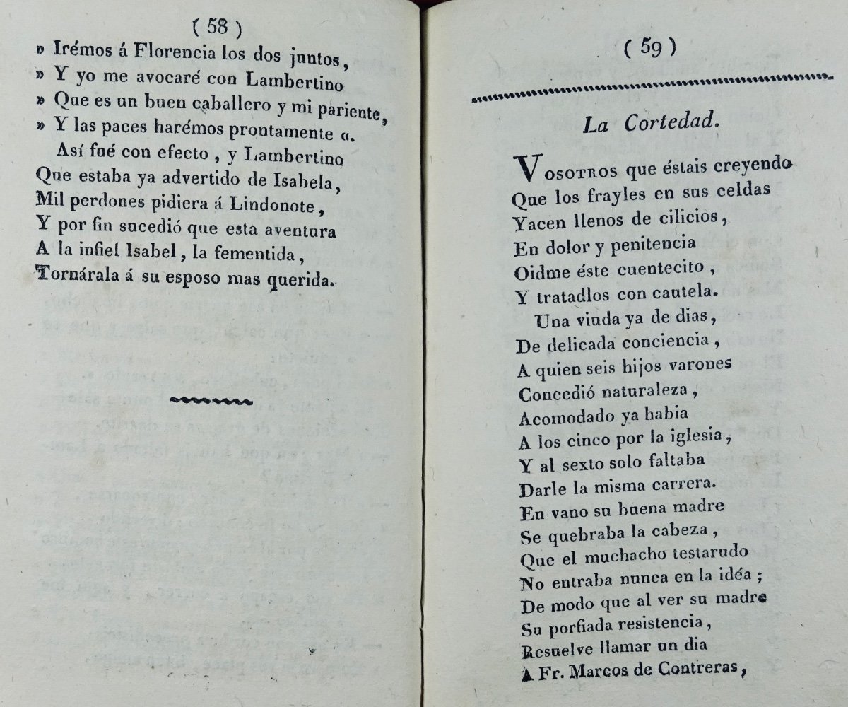 HERMENEGILDO DE LAS TORRES (Don Tomas) - Cuentos en verso castellano. Madrid, s.e., 1821.-photo-4