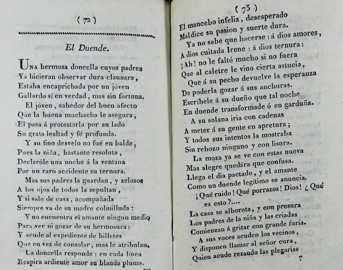 Hermenegildo De Las Torres (don Tomas) - Cuentos On Verso Castellano. Madrid, Se, 1821.-photo-5