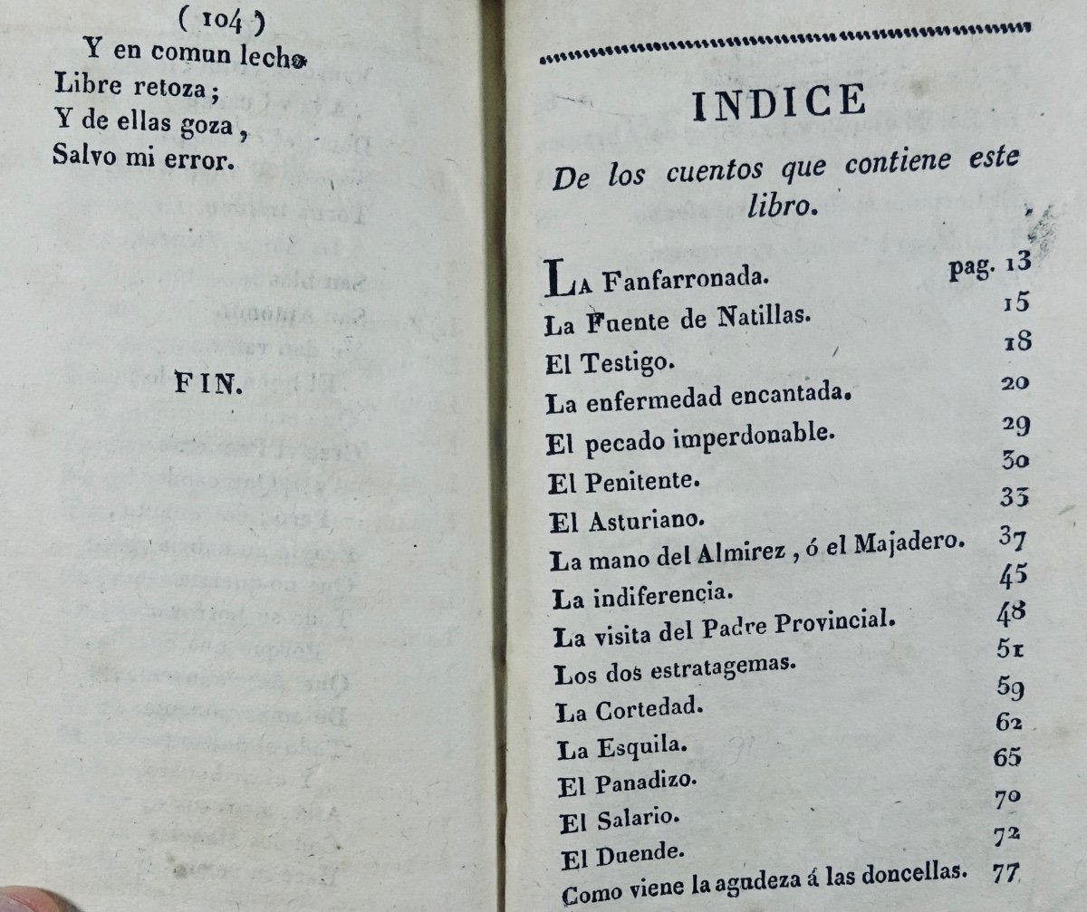 HERMENEGILDO DE LAS TORRES (Don Tomas) - Cuentos en verso castellano. Madrid, s.e., 1821.-photo-6