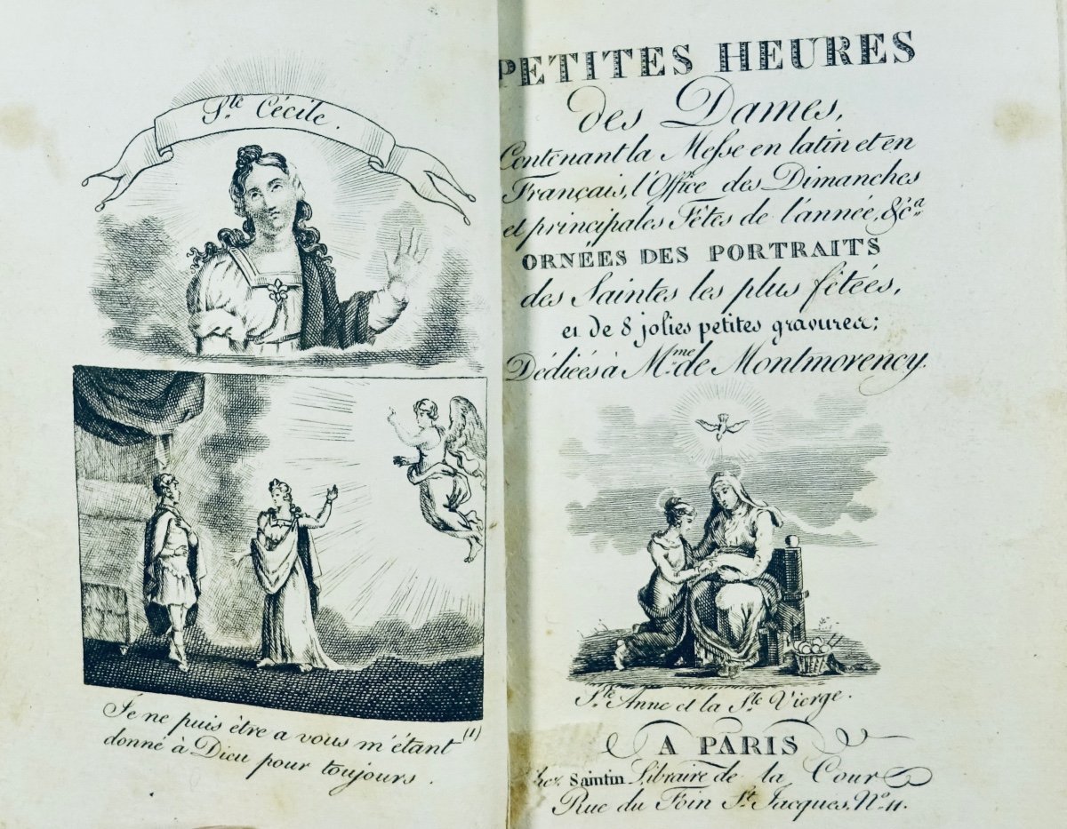 LIVRE RELIGIEUX - Petites heures des dames. Chez Saintin, vers 1820.-photo-4