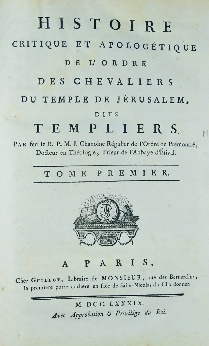 Mansuet - Critical And Apologetic History Of The Order Of The Knights Of The Temple. Guillot, 1789.-photo-4