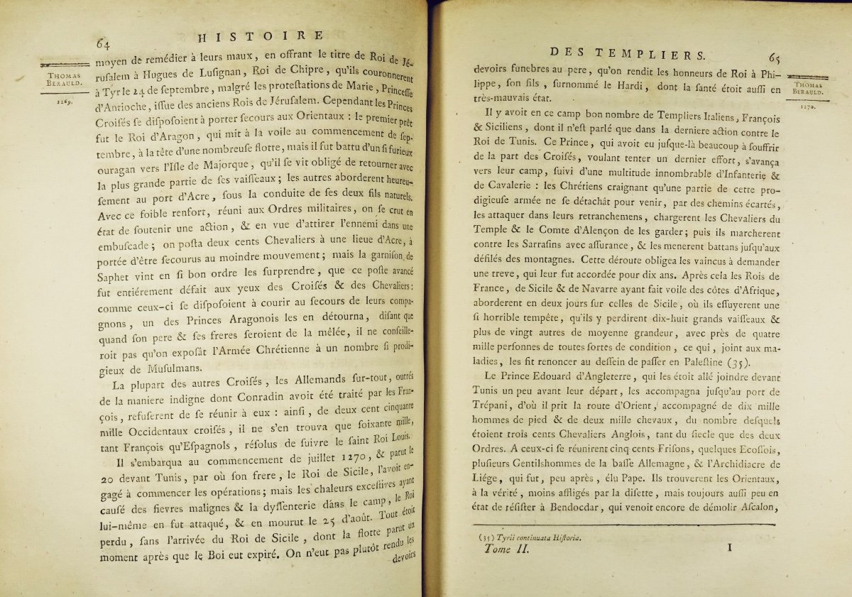 MANSUET - Histoire critique et apologétique de l'ordre des chevaliers du temple. Guillot, 1789.-photo-8