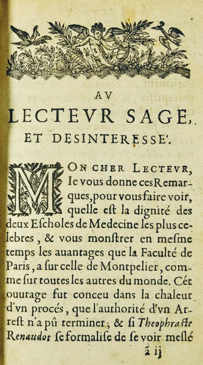 RIOLAN - Curieuses recherches sur les escholes en médecine, de Paris et de Montpelier.  1651.-photo-2