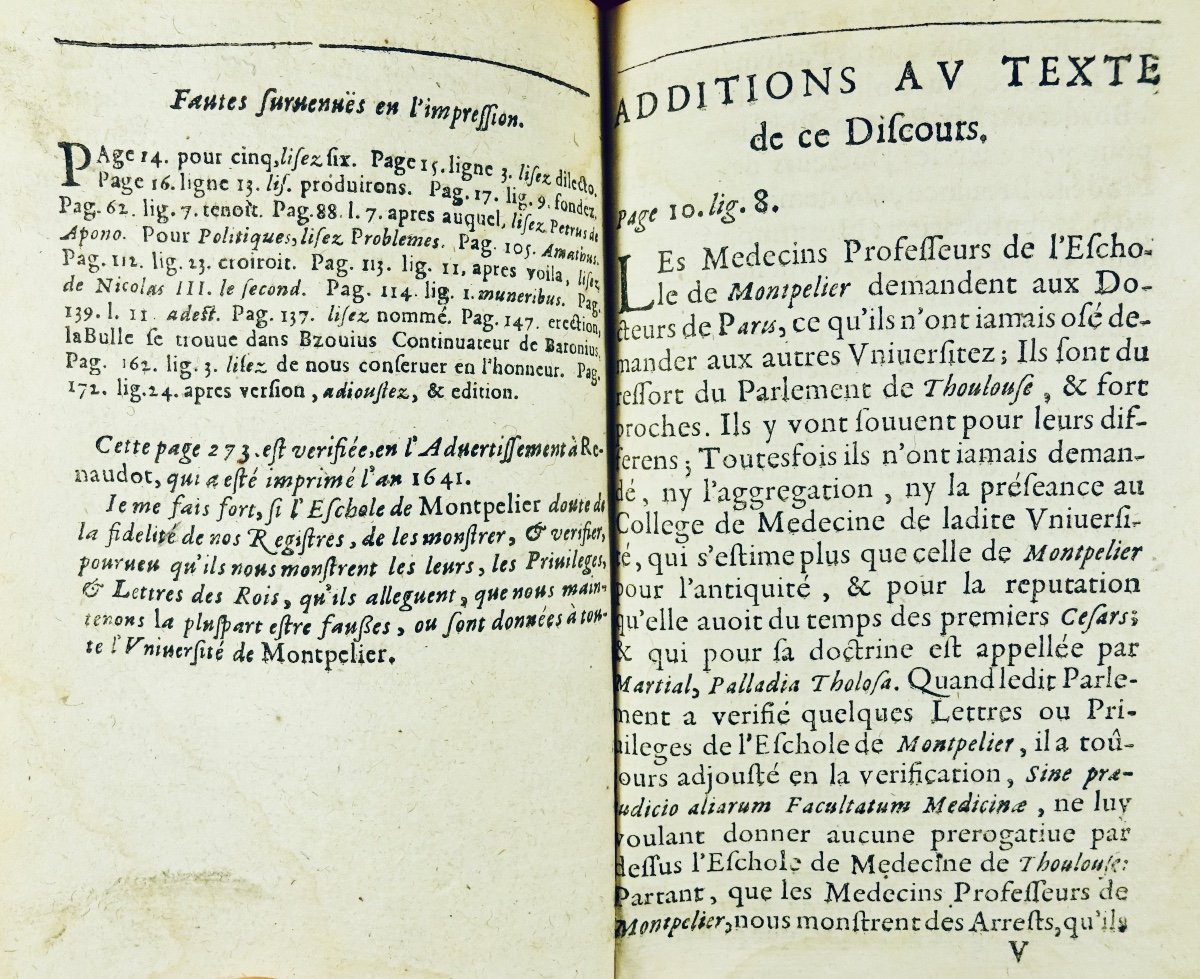 RIOLAN - Curieuses recherches sur les escholes en médecine, de Paris et de Montpelier.  1651.-photo-4