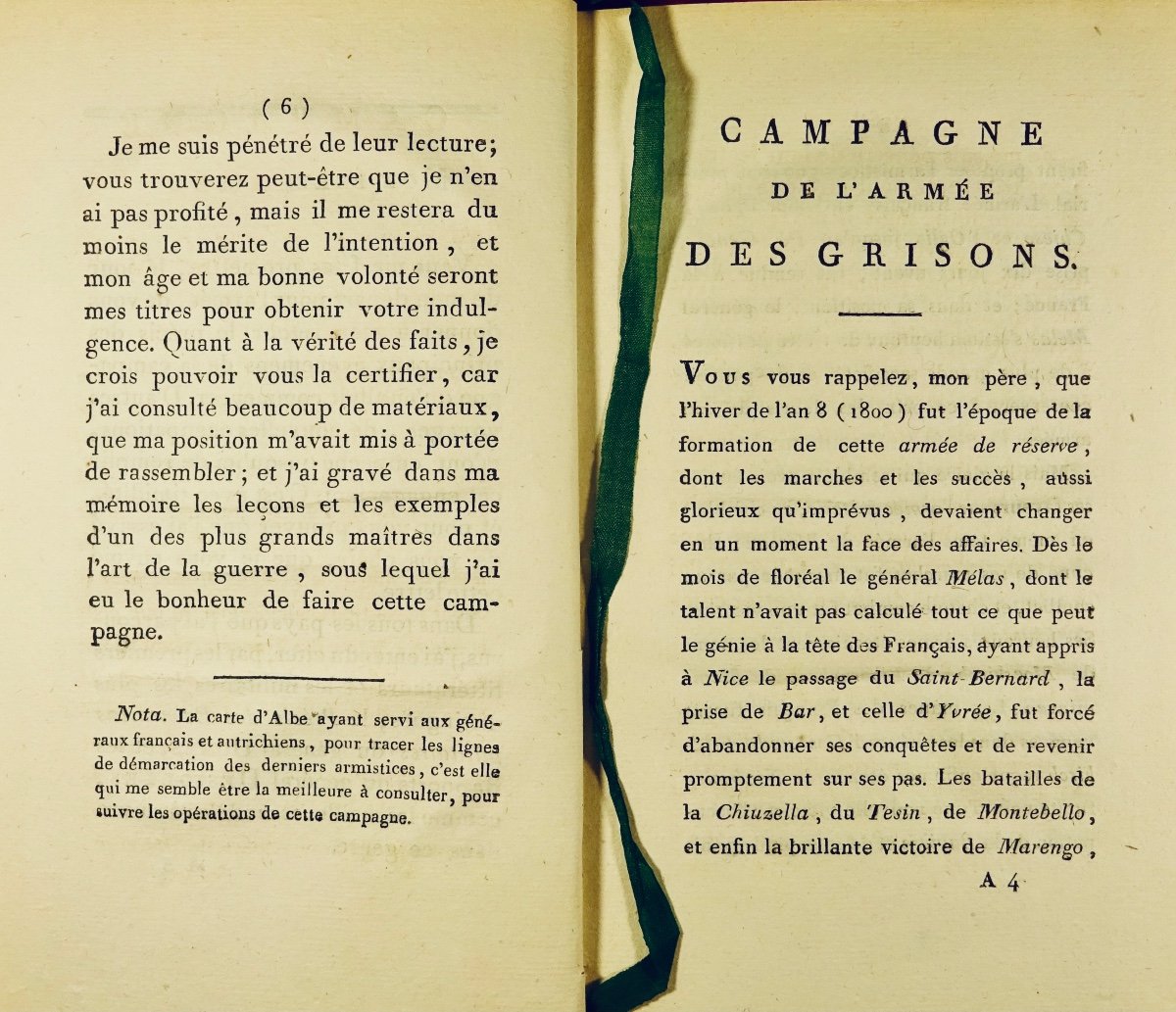 SÉGUR (Philippe-Paul) - Lettre sur la campagne du général Macdonald dans les Grisons. 1802.-photo-1