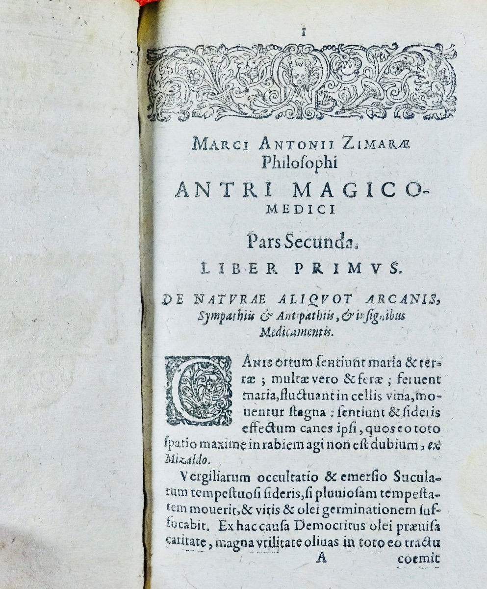 ZIMARA - Antri magico-medici pars secunda in qua arcana naturae. imprimé à Francfort, en 1526.-photo-4