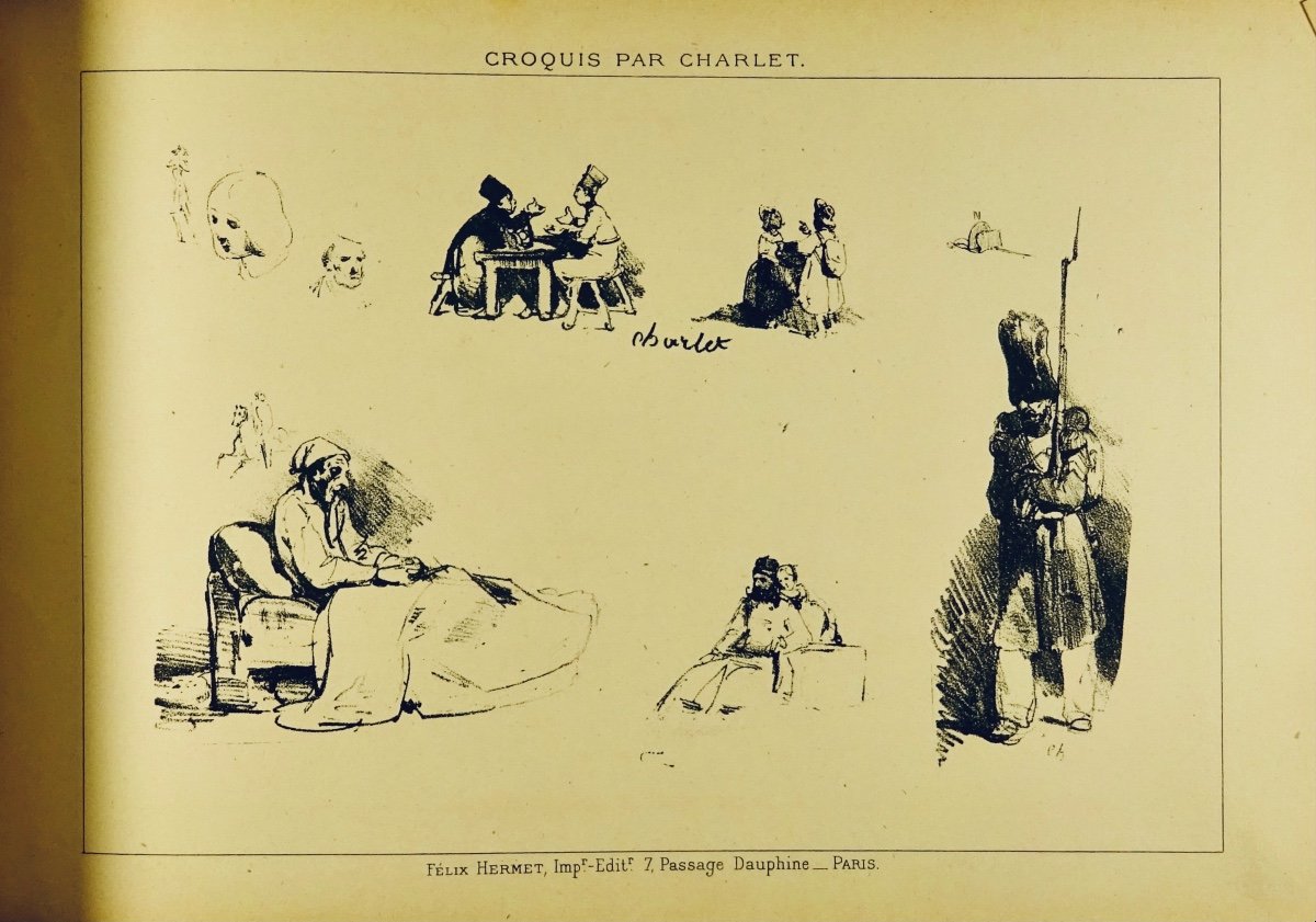 Brascassat - Roqueplan - Wattier - Charlet - Album-sketches. 10 Boards. Hermit, 1900.-photo-4