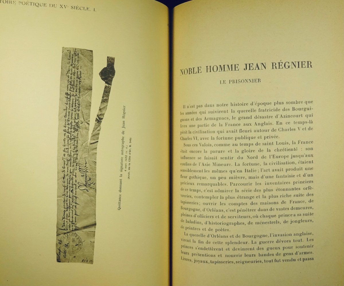 Champion (pierre) - Poetic History Of The Fifteenth Century. Paris, Librairie Champion, 1923.-photo-4