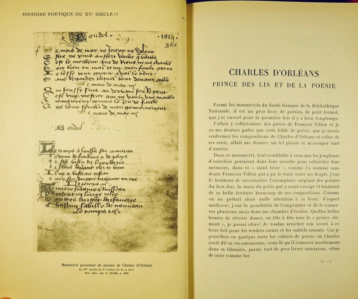 Champion (pierre) - Poetic History Of The Fifteenth Century. Paris, Librairie Champion, 1923.-photo-8