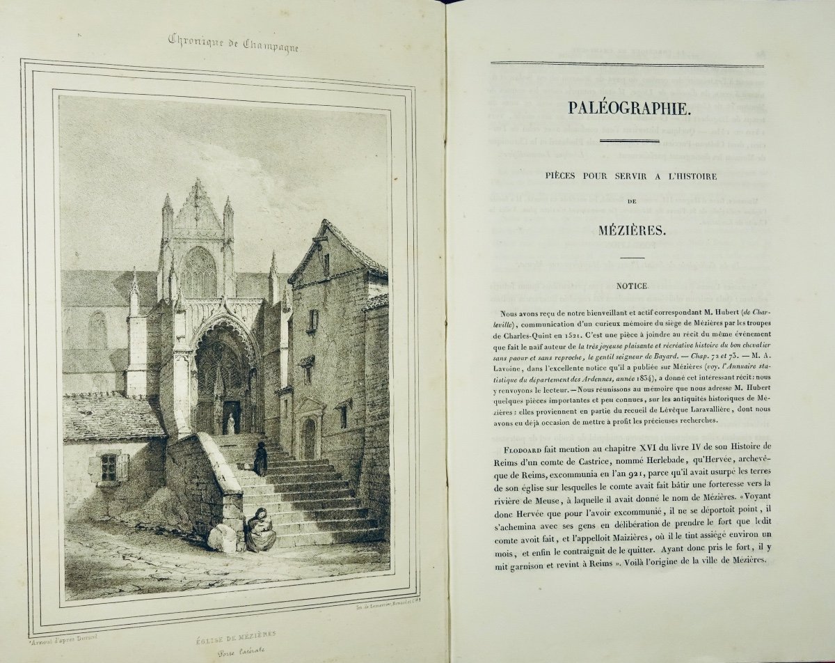 Under The Direction Of Fleury And Paris - The Chronicle Of Champagne. Reims, Techener, 1837.-photo-4