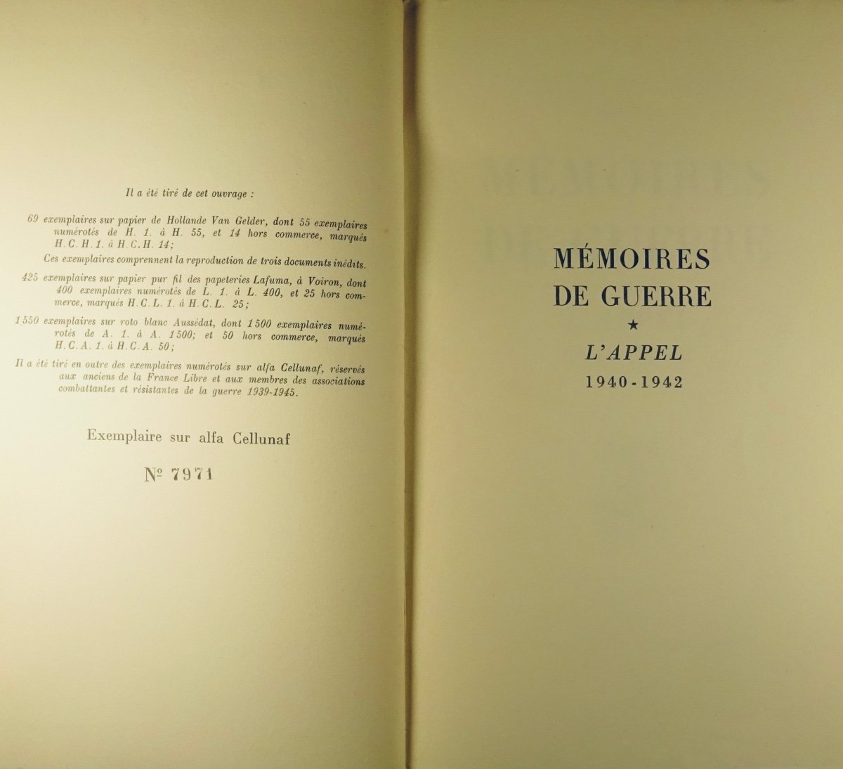 De Gaulle - Memoirs Of War. 3 Volumes, Plon, 1954-59. Original Edition With Dispatch.-photo-2