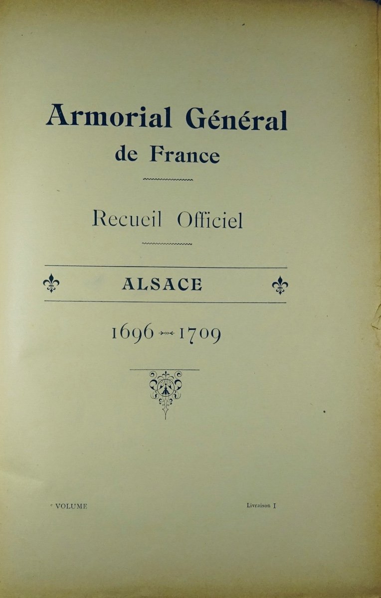 D'HOZIER (Charles) - Armorial général de France. Recueil officiel. Alsace. 1903.-photo-2