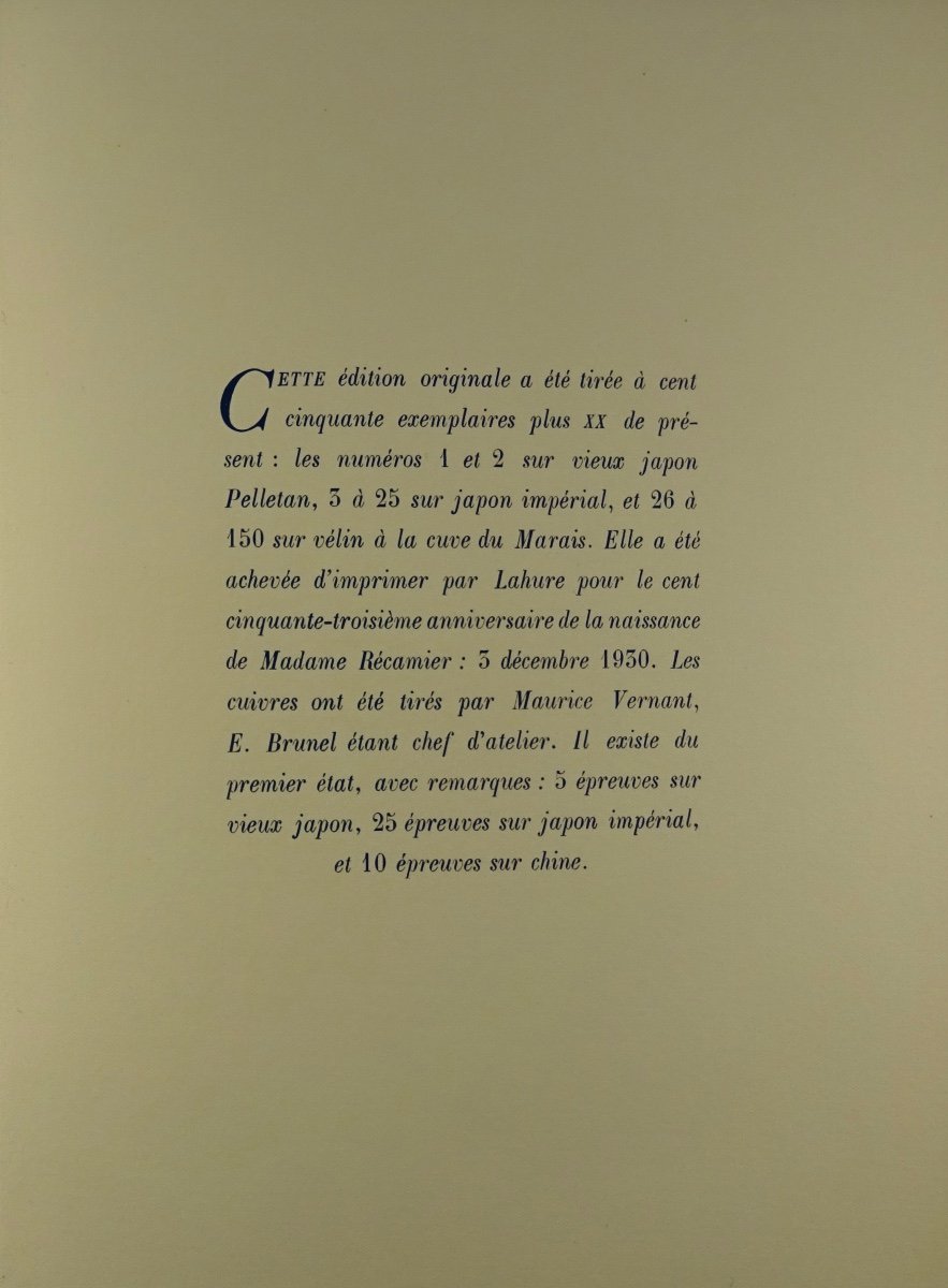 Lemaitre (jules) - Madame Récamier. Helleu And Sergent, 1930. First Edition.-photo-6